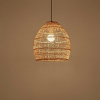 Suspension en bambou tissé durable, abat-jour cloche bohème  