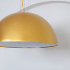 Pendant Light, Cast Plaster Hemisphere Diffuser, E27, 6 Finishes