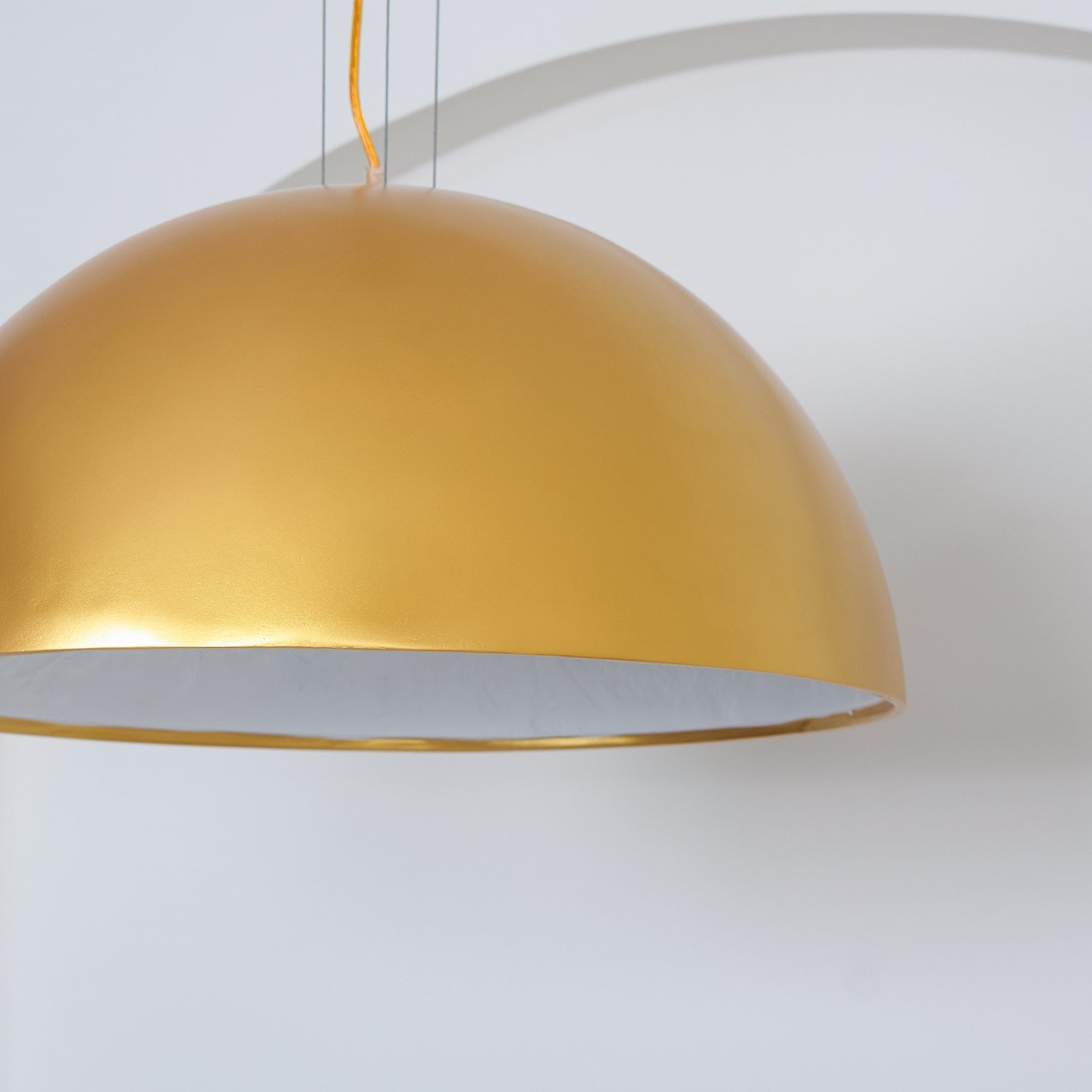 Pendant Light, Cast Plaster Hemisphere Diffuser, E27, 6 Finishes