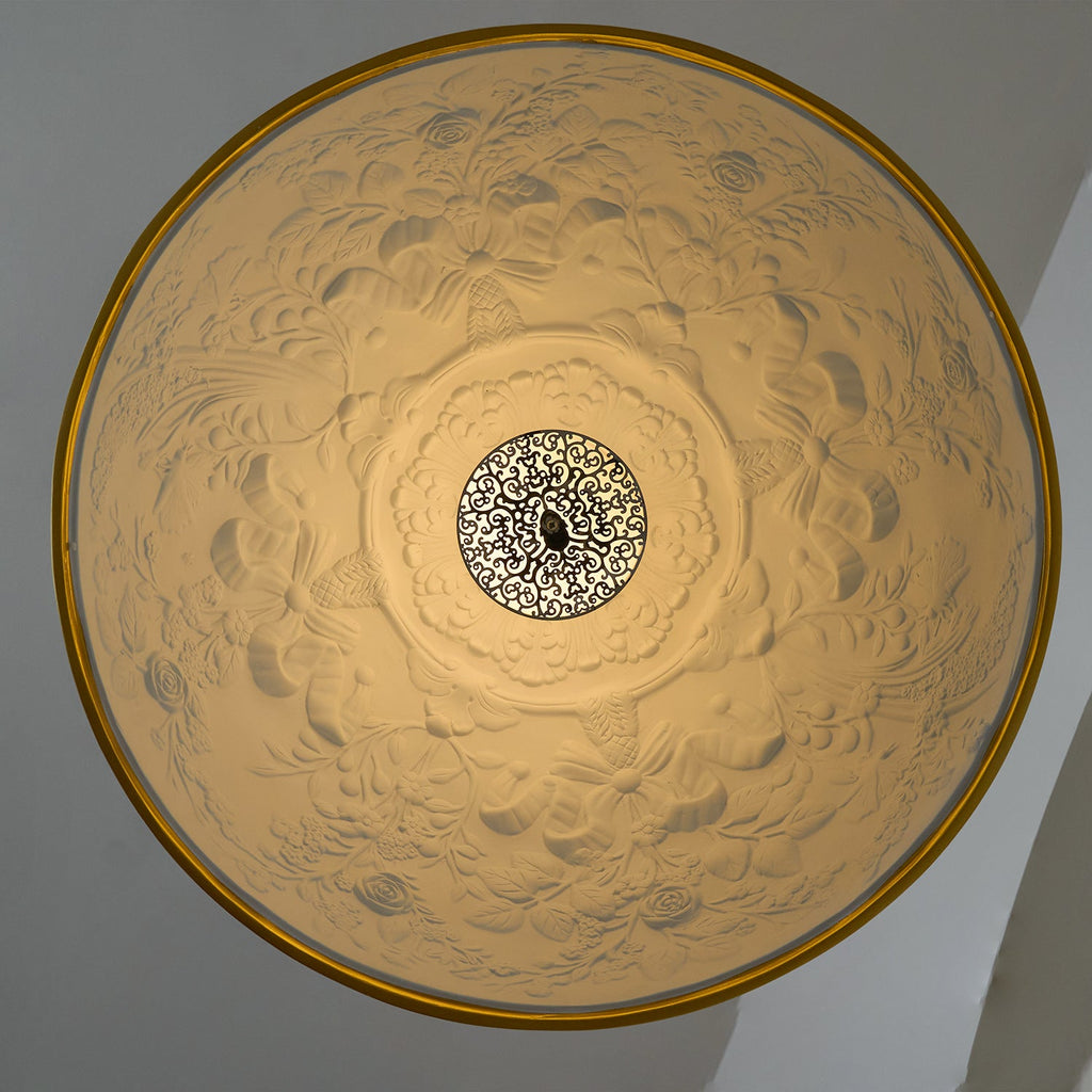 Pendant Light, Cast Plaster Hemisphere Diffuser, E27, 6 Finishes