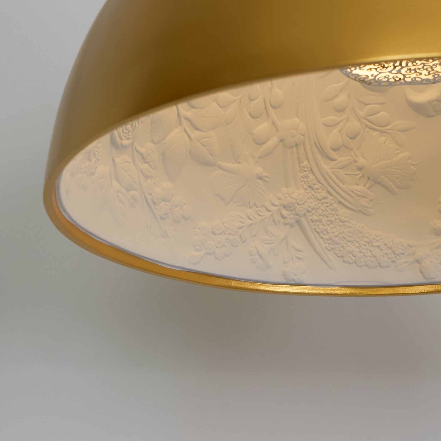 Pendant Light, Cast Plaster Hemisphere Diffuser, E27, 6 Finishes