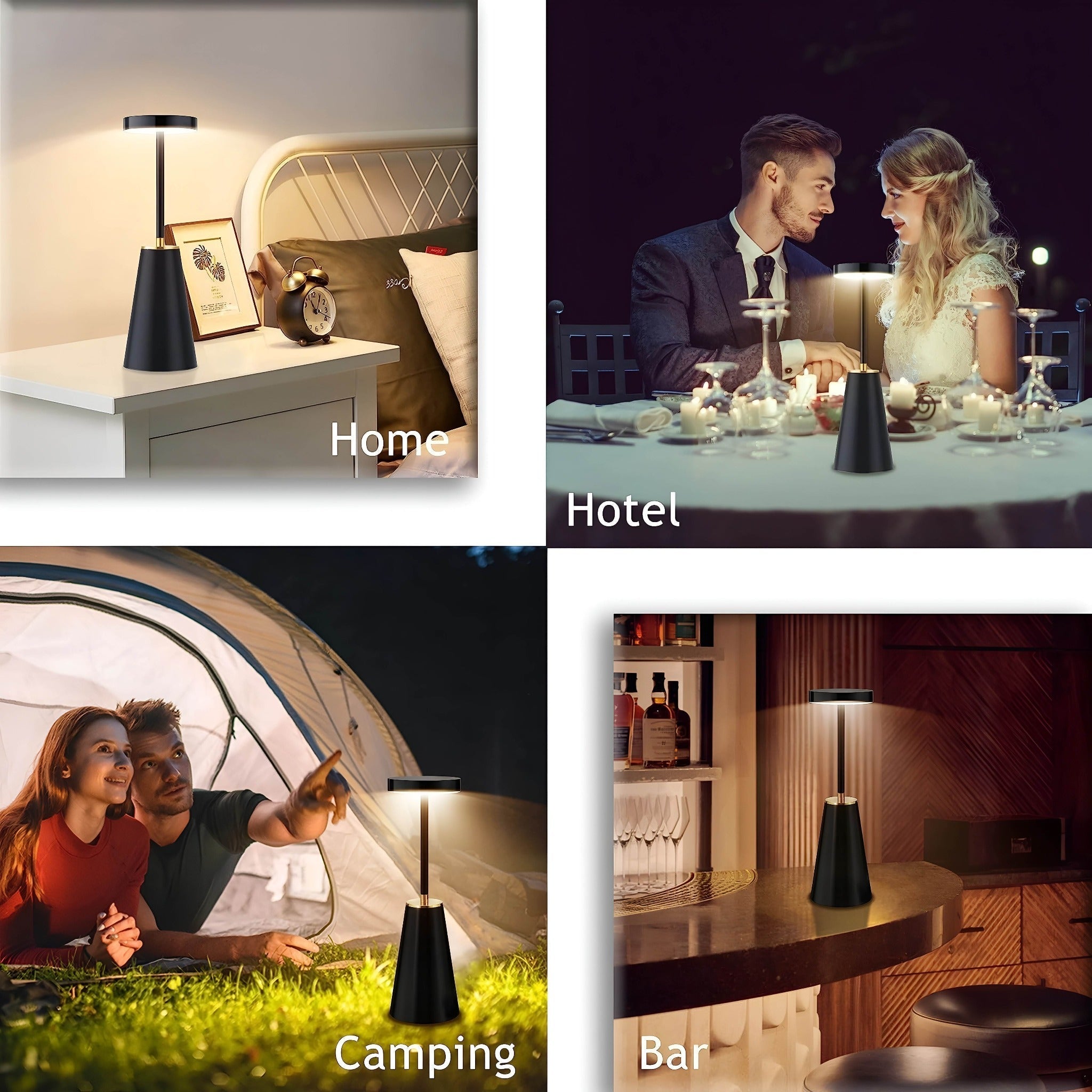 Cordless Table Lamp With Rechargeable Battery, Touch-Dim LED