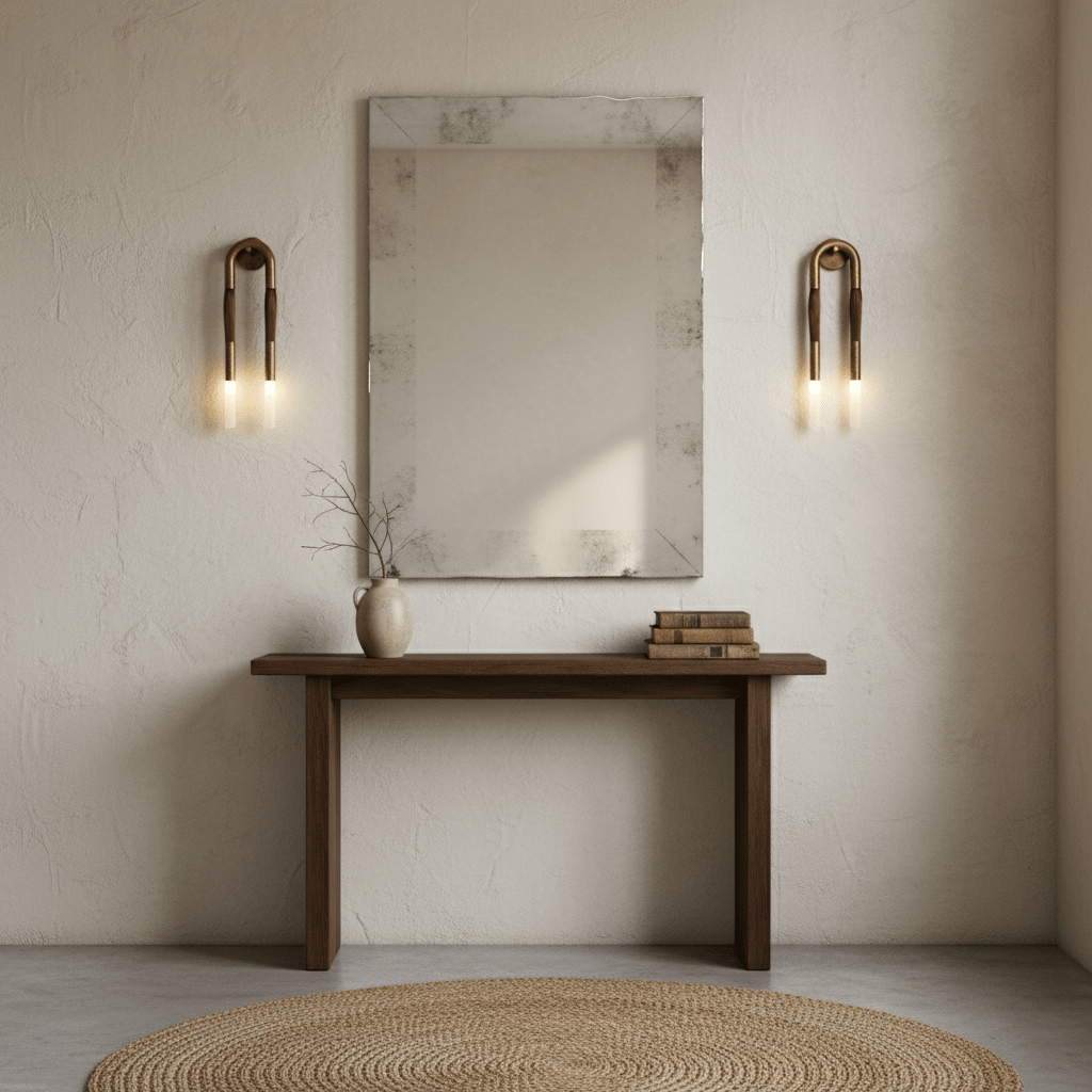 Bronze horsehair wall lamp with flowing mane and glass shade