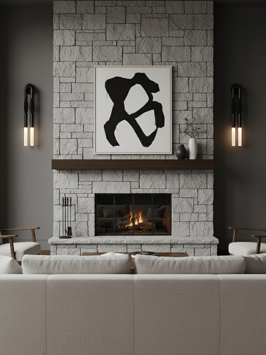 Nickel horsehair wall lamp mounted beside seating
