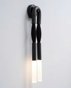 Horsehair Wall Lamp, Wrought Iron, White Glass Shade, G9, 3000K