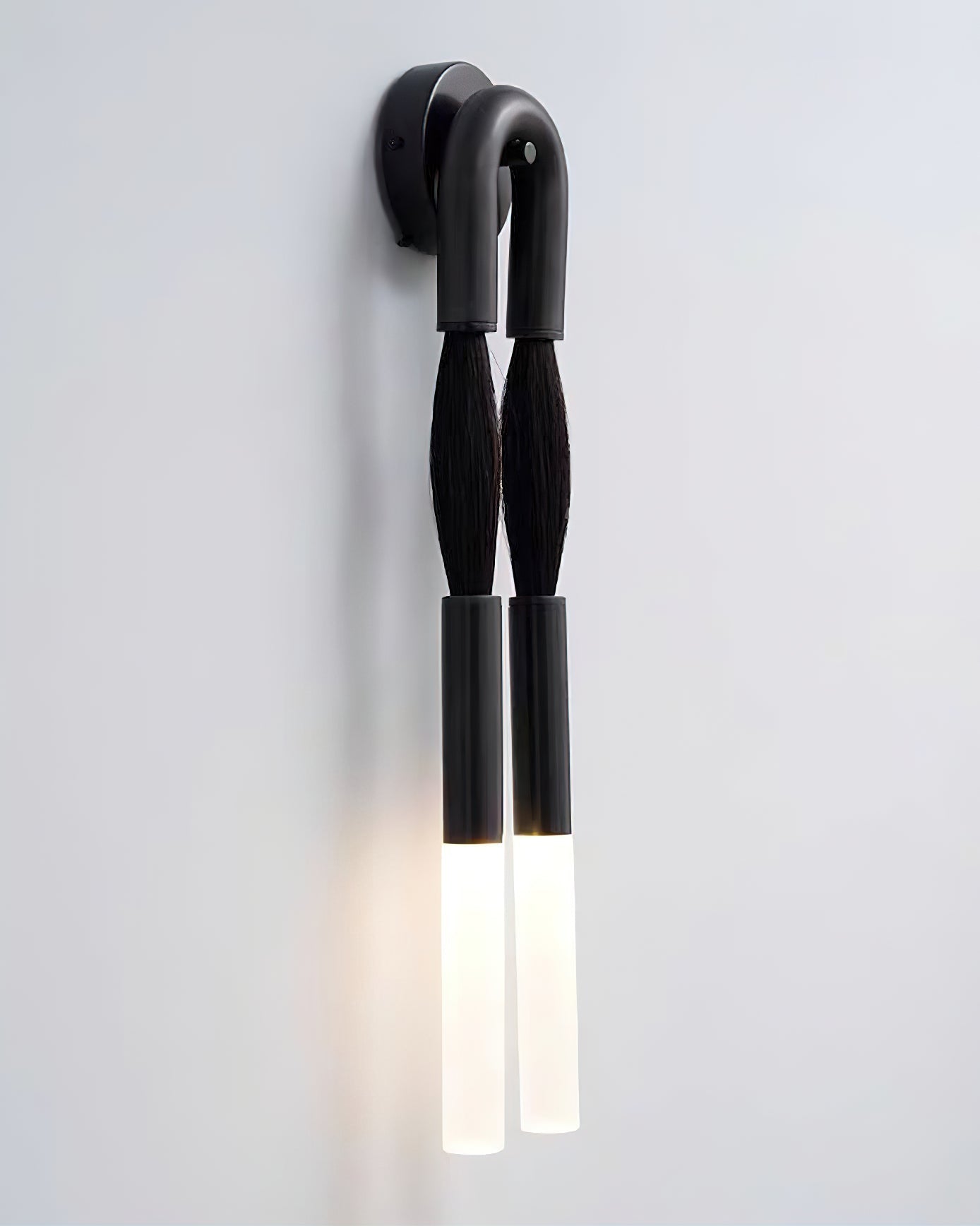 Horsehair Wall Lamp, Wrought Iron, White Glass Shade, G9, 3000K