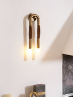 Horsehair Wall Lamp, Wrought Iron, White Glass Shade, G9, 3000K