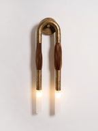 Horsehair Wall Lamp, Wrought Iron, White Glass Shade, G9, 3000K