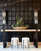 Horsehair Wall Lamp, Wrought Iron, White Glass Shade, G9, 3000K