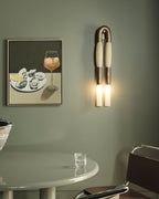 Horsehair Wall Lamp, Wrought Iron, White Glass Shade, G9, 3000K