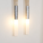 Horsehair Wall Lamp, Wrought Iron, White Glass Shade, G9, 3000K