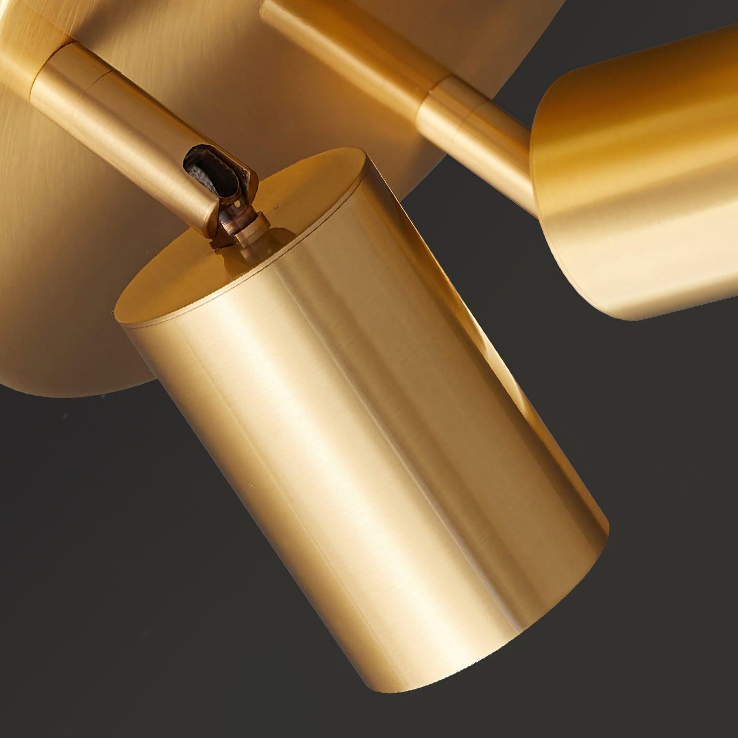 Hugo ceiling light with metal and brass directional spotlights