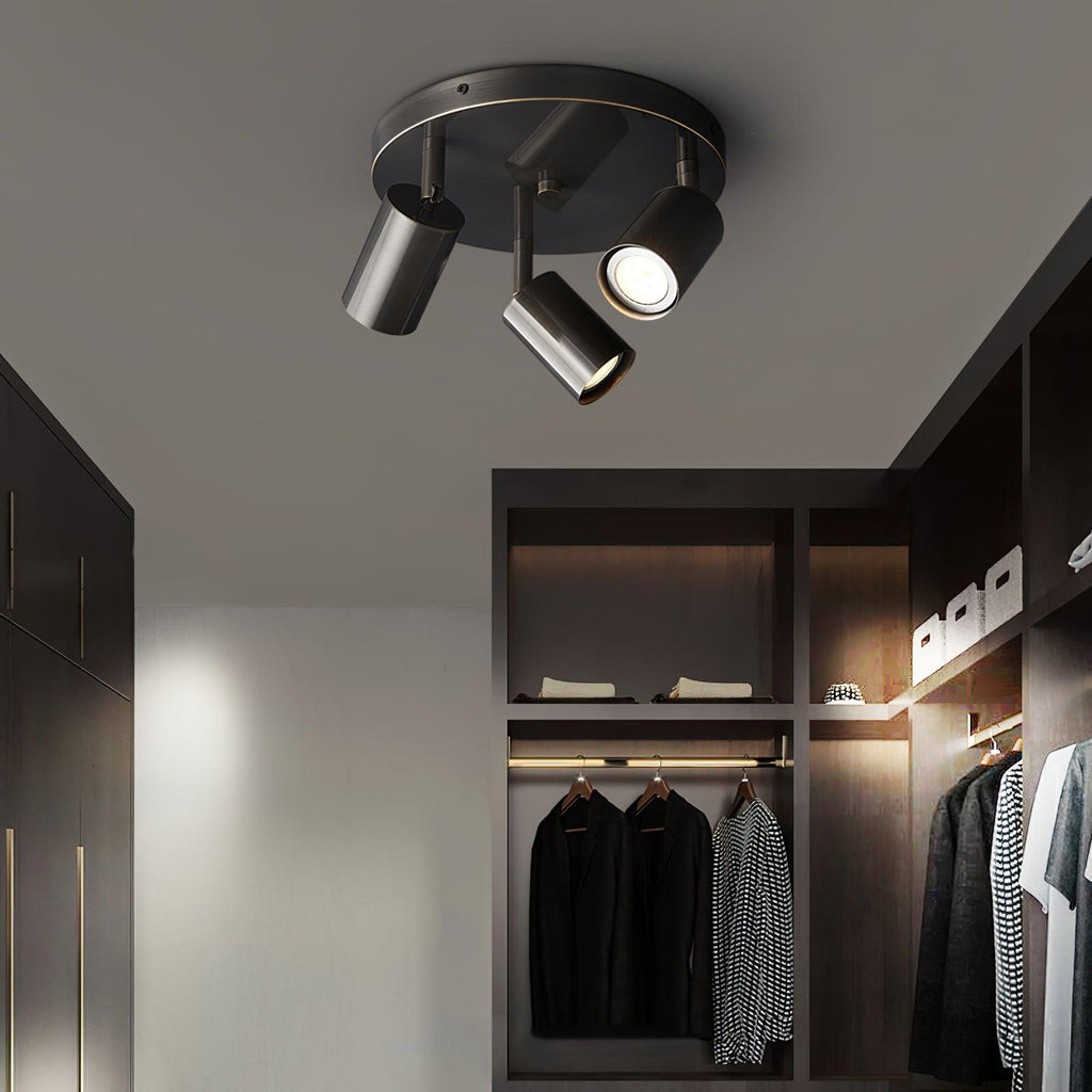 Spotlight ceiling light with directional heads in a modern room