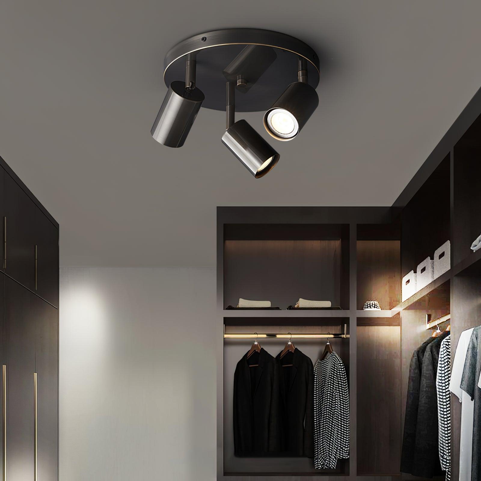 Spotlight ceiling light with directional heads in a modern room