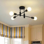 Branching Multi-Arm Ceiling Light, Round Glass Globe Diffusers