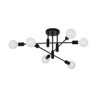 Branching Multi-Arm Ceiling Light, Round Glass Globe Diffusers
