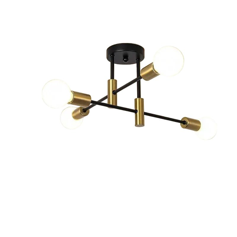 Branching Multi-Arm Ceiling Light, Round Glass Globe Diffusers