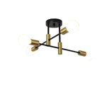 Branching Multi-Arm Ceiling Light, Round Glass Globe Diffusers
