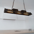 Lysekrone, rustent jern industrielt steampunk, E27 Edison-fatninger, fast installation