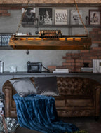 Lysekrone, rustent jern industrielt steampunk, E27 Edison-fatninger, fast installation