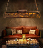 Lysekrone, rustent jern industrielt steampunk, E27 Edison-fatninger, fast installation