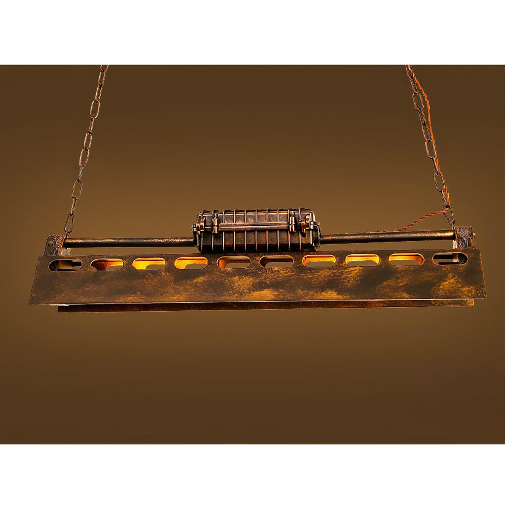 Lysekrone, rustent jern industrielt steampunk, E27 Edison-fatninger, fast installation