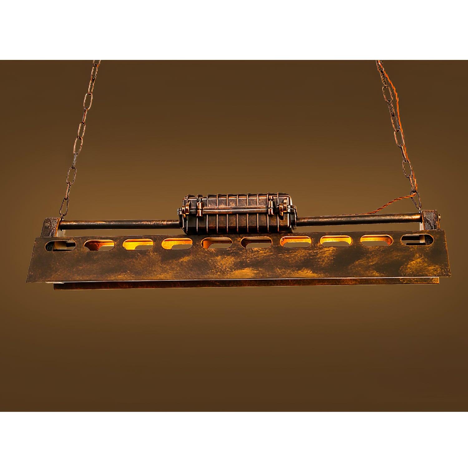 Lysekrone, rustent jern industrielt steampunk, E27 Edison-fatninger, fast installation