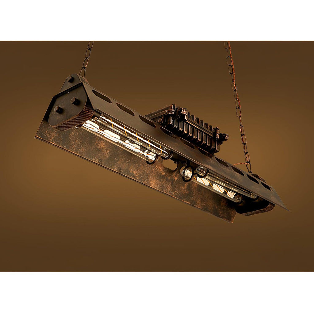 Lysekrone, rustent jern industrielt steampunk, E27 Edison-fatninger, fast installation