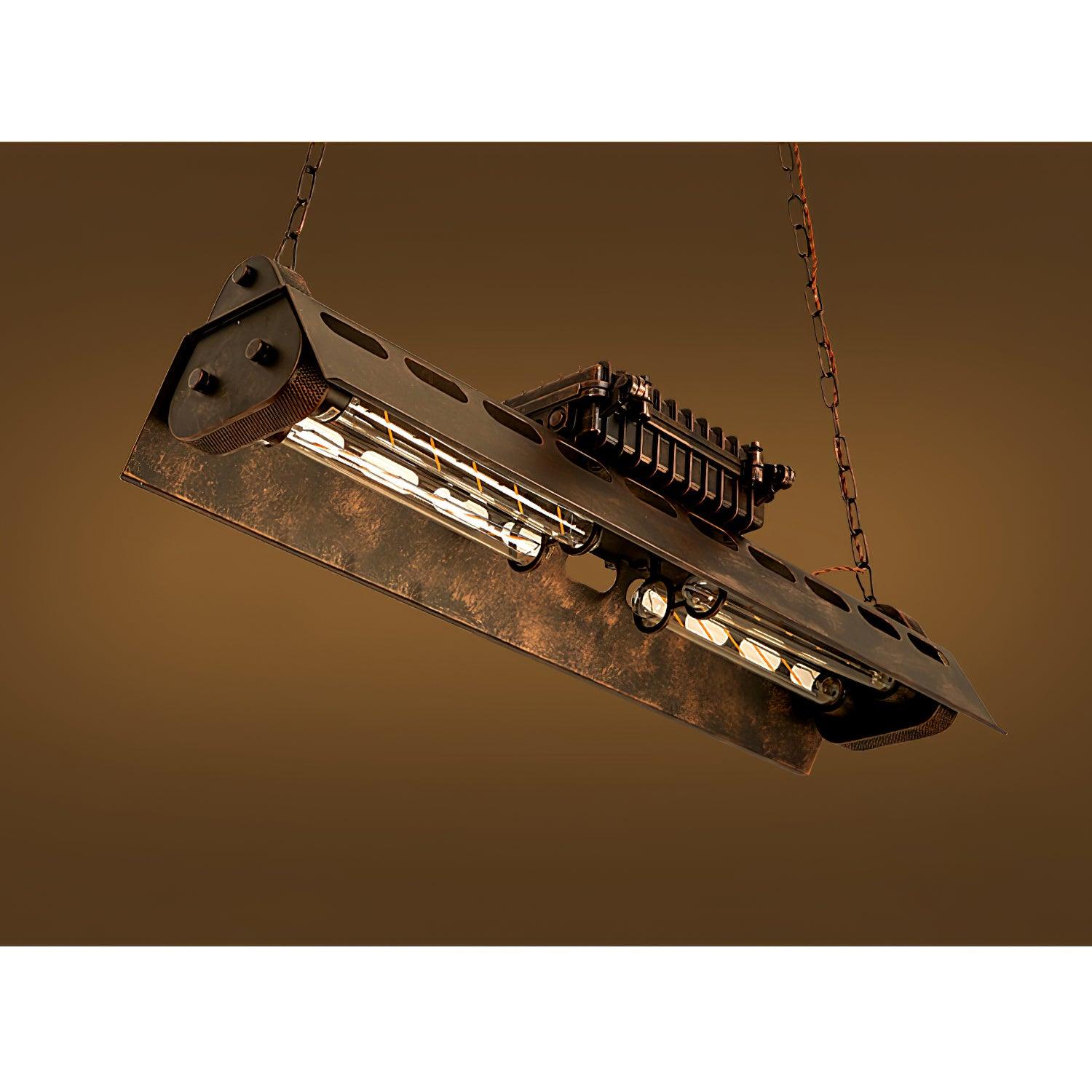 Lysekrone, rustent jern industrielt steampunk, E27 Edison-fatninger, fast installation