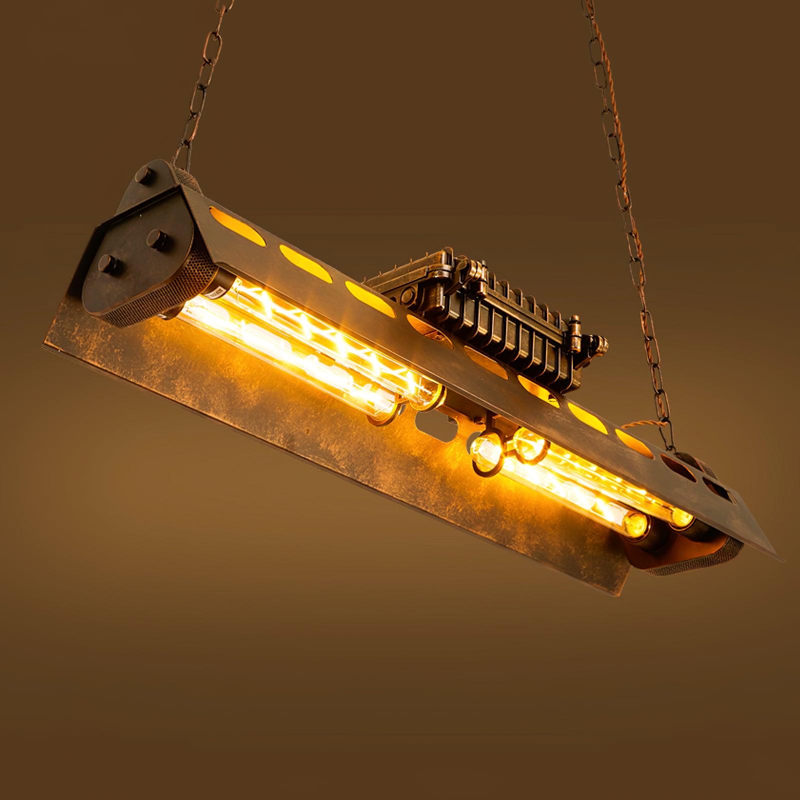 Lysekrone, rustent jern industrielt steampunk, E27 Edison-fatninger, fast installation