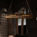 Steampunk chandelier in rust finish with industrial mechanical detail