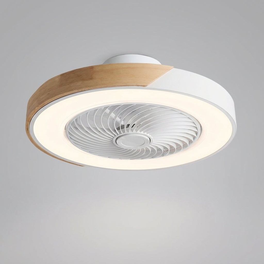 Ventilateur de plafond avec lumière LED intégrée, design sans pales avec télécommande