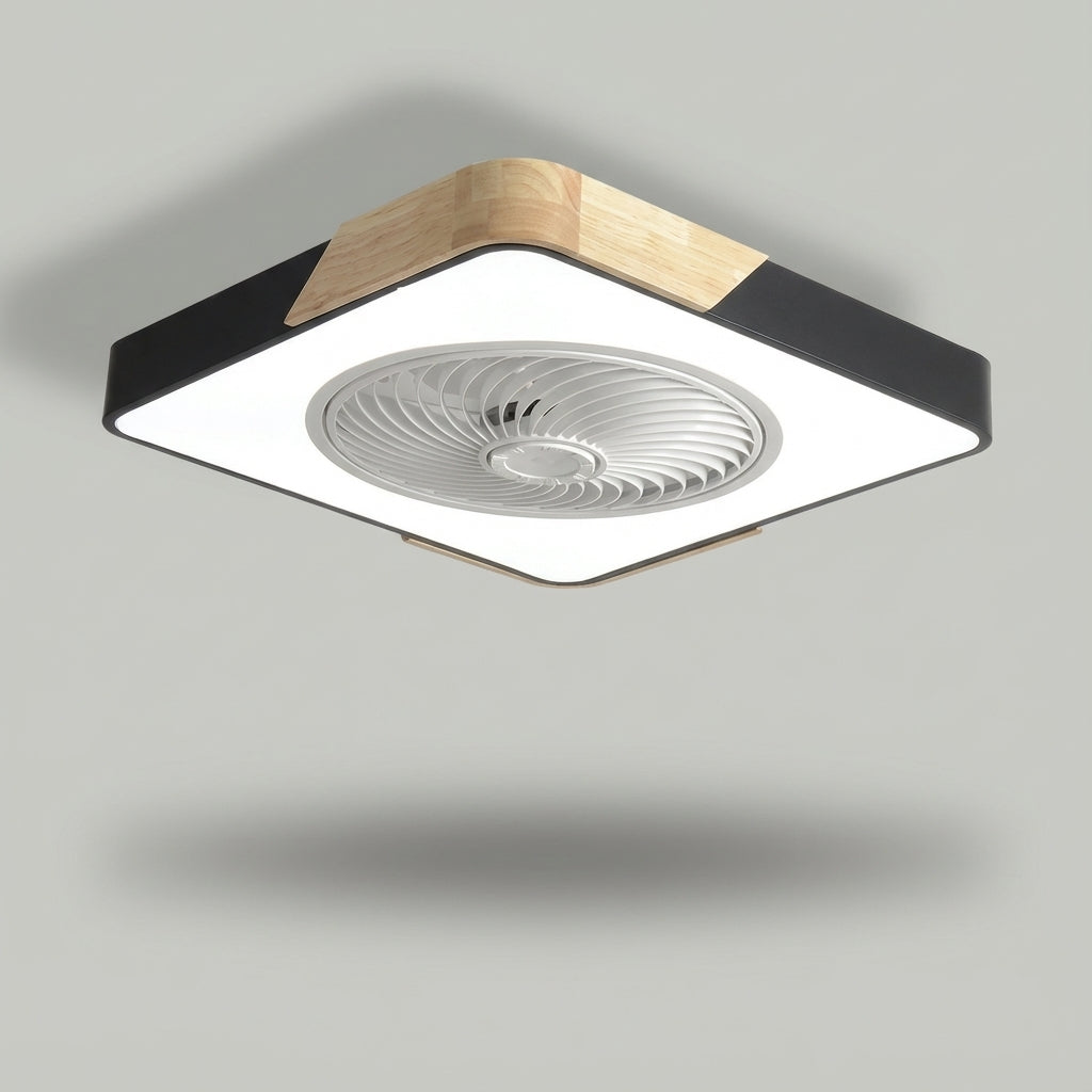 Ventilateur de plafond avec lumière LED intégrée, design sans pales avec télécommande