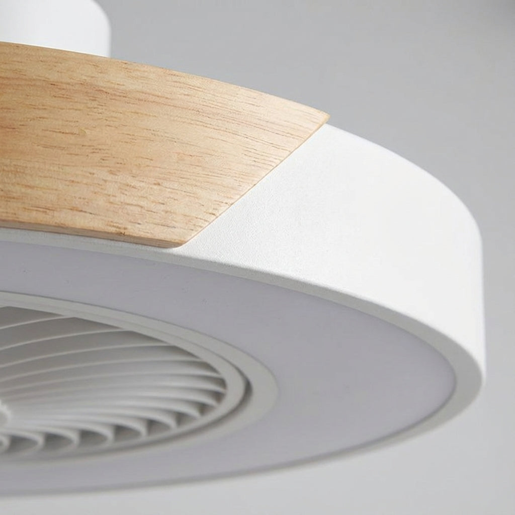 Ventilateur de plafond avec lumière LED intégrée, design sans pales avec télécommande