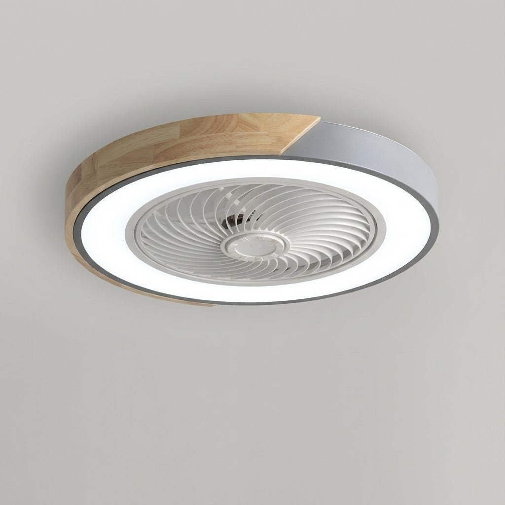 Ventilateur de plafond avec lumière LED intégrée, design sans pales avec télécommande