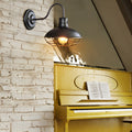 Fan-Shaped Iron Outdoor Wall Light, Industrial LED Sconce