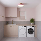Flush mount ceiling light with soft even illumination overhead