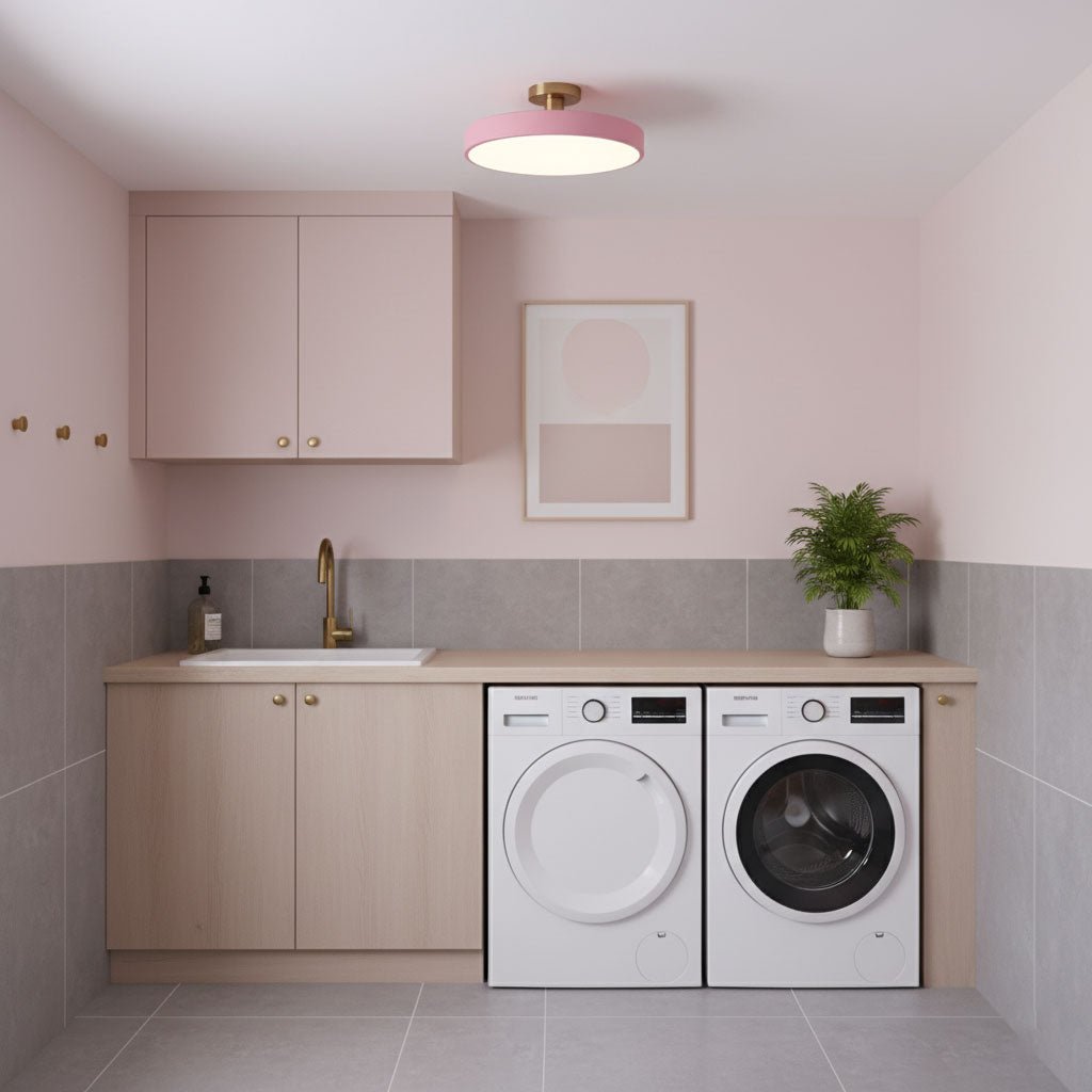 Flush mount ceiling light with soft even illumination overhead
