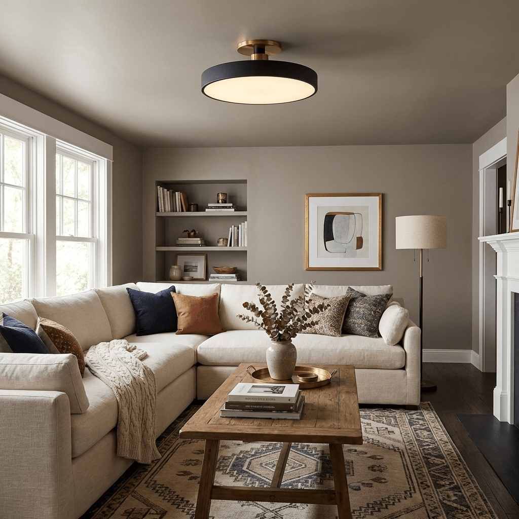 Specification diagram of flush mount ceiling light dimensions