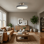 Diagram showing flush mount ceiling light sizes and wattage