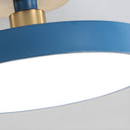 Flush mount ceiling light in grey with wide white diffuser