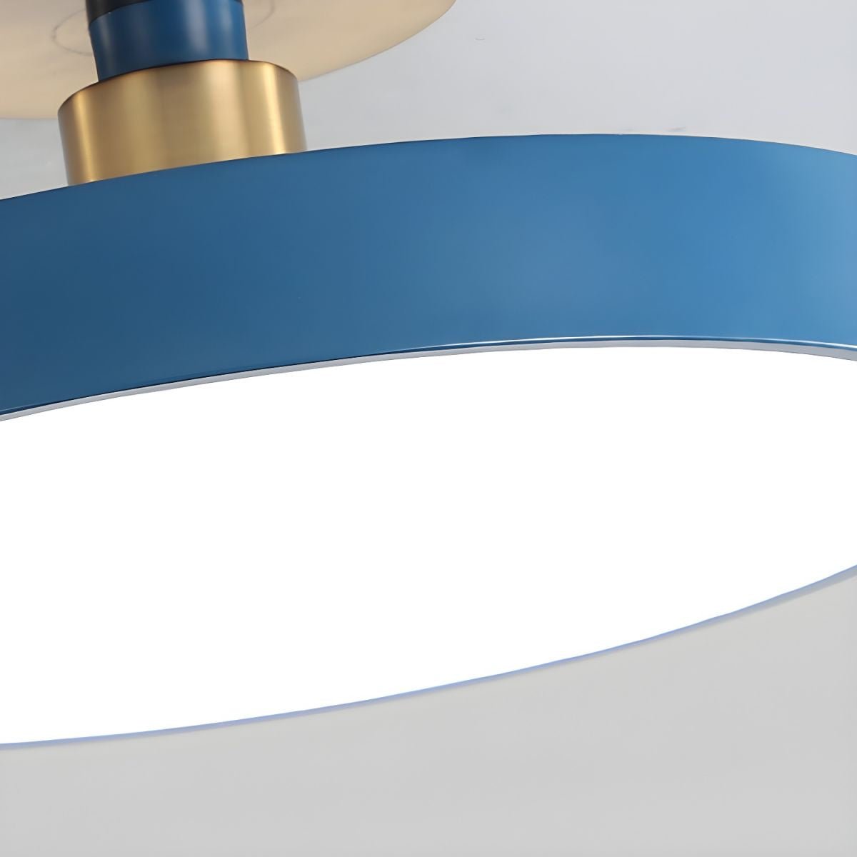 Flush mount ceiling light in grey with wide white diffuser