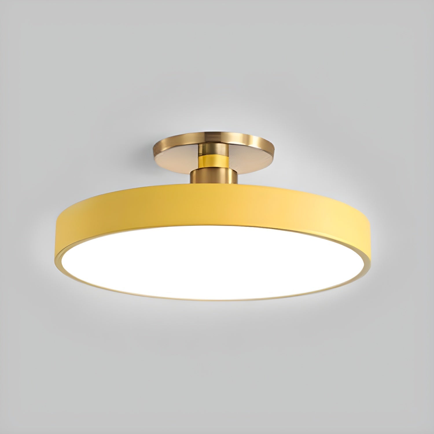 Flush mount ceiling light with soft ambient glow in a living room