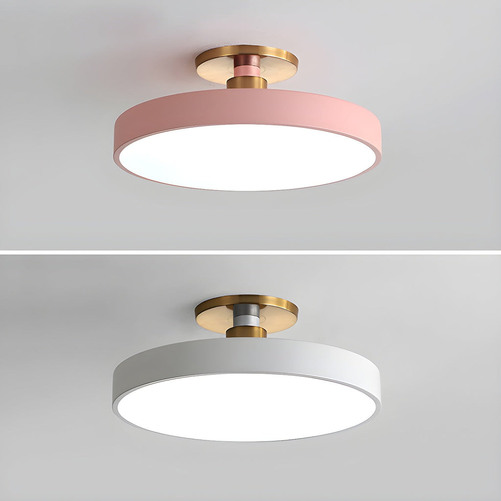 Wide flush mount ceiling light with even soft illumination