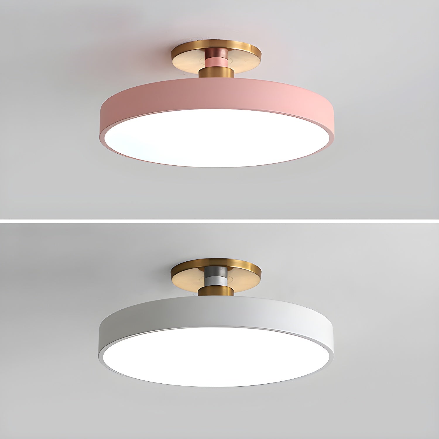 Wide flush mount ceiling light with even soft illumination