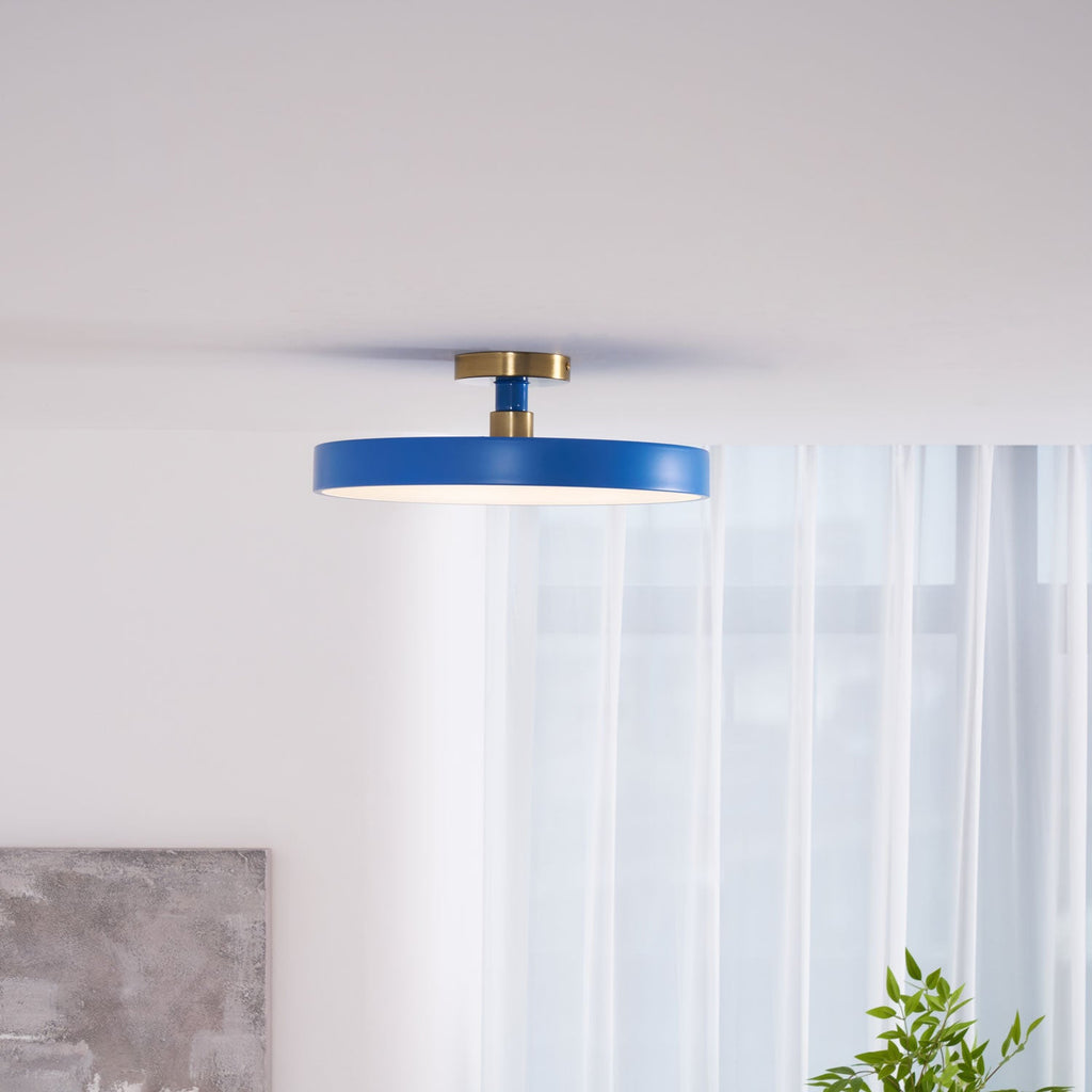 Round flush mount ceiling light with soft even illumination