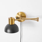Swing Arm Wall Lamp, Plug In, Adjustable 360 Arm, E27 Socket