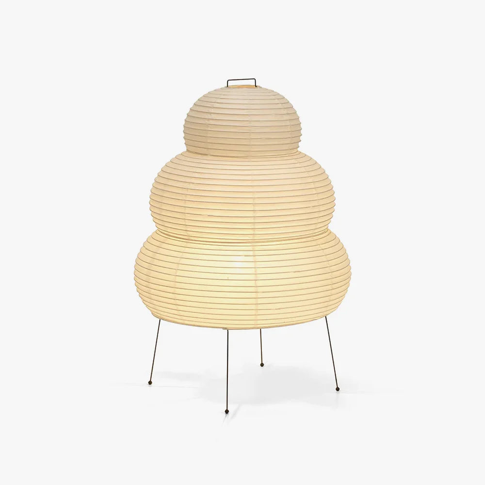 White mulberry paper table lamp casting a gentle even glow