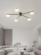 Loftlampe, Jasper Messing Sputnik, Hvide Glas Ovale Skærme, G9, Lav Profil