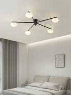 Loftlampe, Jasper Messing Sputnik, Hvide Glas Ovale Skærme, G9, Lav Profil